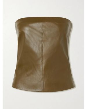 Rosetta Getty Strapless Leather Top - Green