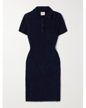 KHAITE Gracielab Mini-Hemdblusenkleid Aus Einer Gebürsteten Seiden-Kaschmirmischung - Blau