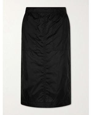 Saint Laurent Woven Midi Skirt - Black