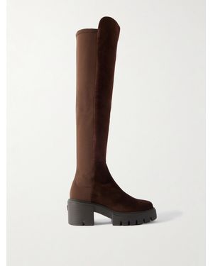 Stuart Weitzman 5050 Soho Kniehohe Stiefel Aus Veloursleder - Braun