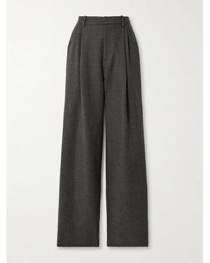 LIBEROWE The Vanguard Annie Pleated Wool Wide-Leg Trousers - Grey