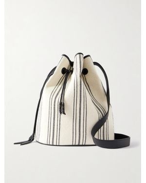 Hunting Season Extra Large Drawstring Beuteltasche Aus Fiqué-Fasern Mit Streifen - Natur