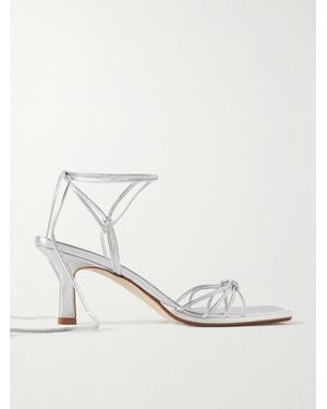 Aeyde Roda Metallic Leather Sandals - Natural