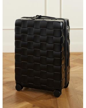 Bottega Veneta Odyssey Leather-Trimmed Intrecciato Polycarbonate Check-In Suitcase - Black