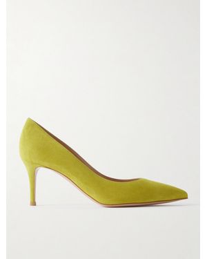Gianvito Rossi Gianvito 70 Suede Court Shoes - Yellow