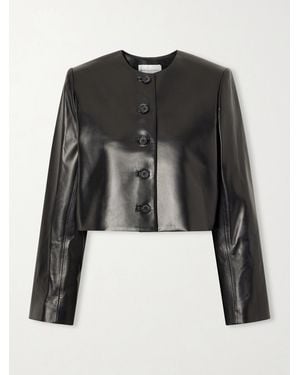 Brandon Maxwell The Ryder Leather Jacket - Black