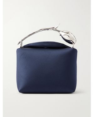 Erdem Mini Bloom Satin Top-Handle Bag - Blue