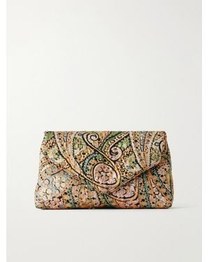 Dries Van Noten Paisley-Jacquard Brocade Clutch - Natural