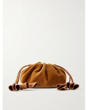 Zimmermann Cloud 91 Small Leather-Trimmed Velvet Clutch - Brown