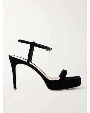 Gianvito Rossi 70 Velvet Sandals - Black