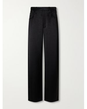 Citizens of Humanity Brynn Crinkled-Satin Wide-Leg Trousers - Black