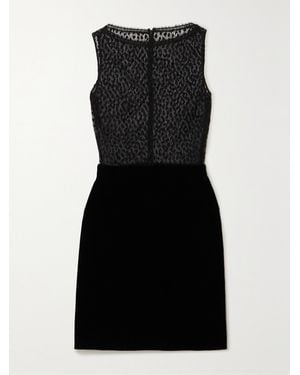 Givenchy Cotton-Blend Lace And Velvet Mini Dress - Black