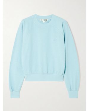 ÉTERNE Sonny Embroidered Cotton-Jersey Sweatshirt - Blue