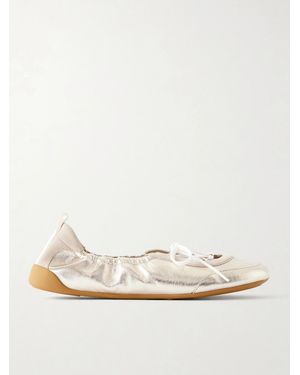 Chloé Kick Metallic Leather Trainers - Natural