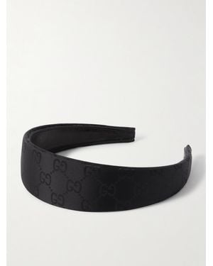 Gucci Haarreif Aus Nylon-Jacquard Mit Verzierung - Weiß
