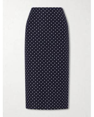 Max Mara Polka-Dot Jersey Midi Skirt - Blue