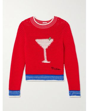 Mother Open-Knit Cotton Jumper - Red