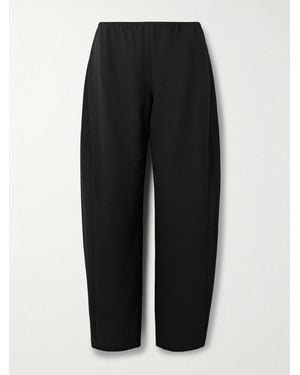 La Ligne Colby Recycled-Crepe Barrel-Leg Pants - Black
