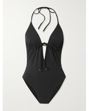 Tory Burch Cutout Halterneck Swimsuit - Black