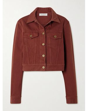 Gabriela Hearst Bronte Cropped Recycled-Denim Jacket - Red