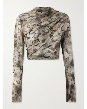 Cortana Meena Printed Silk-Georgette Wrap Jacket - Brown