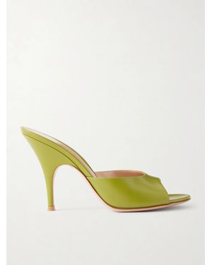 Gianvito Rossi Sofia 95 Leather Mules - Yellow