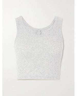 Skims Cotton Rib Tank – Light Heather – Tanktop Aus Jersey Aus Einer Gerippten Baumwollmischung - Weiß
