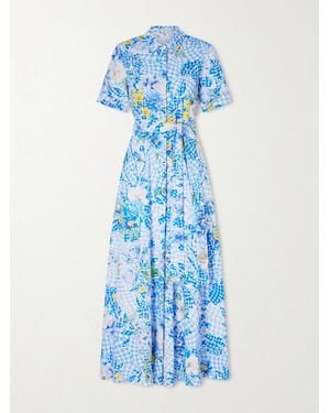 Mary Katrantzou Floral Cotton-Blend Maxi Dress - Blue