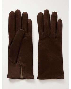 Nour Hammour Suede Gloves - Brown