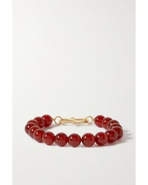 LIE STUDIO Bracelet En Plaqué Or Et Cornalines The Rose - Blanc