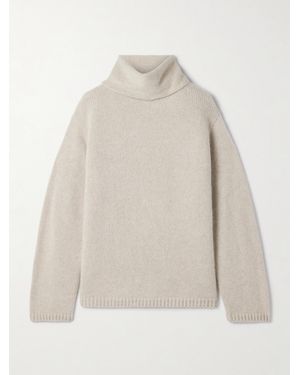 The Elder Statesman Cashmere Turtleneck Sweater - Natural