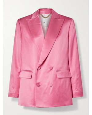 A.L.C. Riley Double-Breasted Satin Blazer - Pink