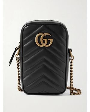 Gucci Leather Phone ポーチ Gucci Bamboo Mini Leather Phone Pouch in Black | Lyst