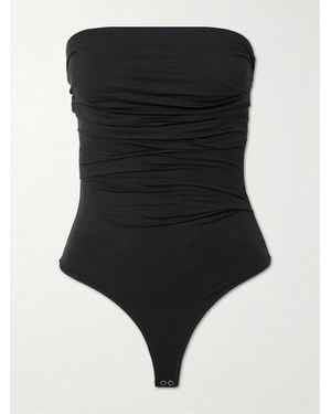 Agolde Gwyneth Trägerloser Body Aus Stretch-Jersey Mit Raffung - Schwarz