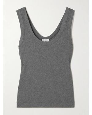 Brunello Cucinelli Tanktop Aus Geripptem Jersey Aus Einer Baumwollmischung - Grau