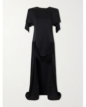 Stella McCartney Gathered Satin Mini Dress - Black