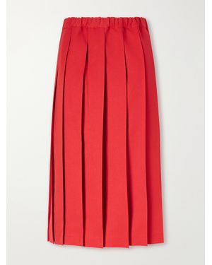 Comme des Garçons Pleated Gabardine Midi Skirt - Red