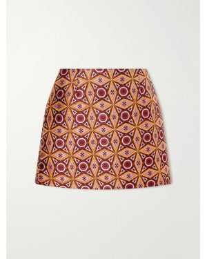 La DoubleJ Mini Baia Jacquard-Twill Mini Skirt - Red