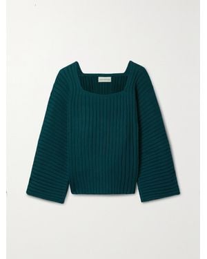 Mara Hoffman Net Sustain Jocelyn Ribbed Organic Cotton-Blend Sweater - Green