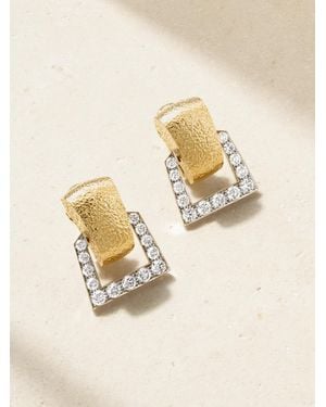 David Webb Single Strap Ohrclips Aus 18 Karat Und Platin Mit Diamanten - Natur