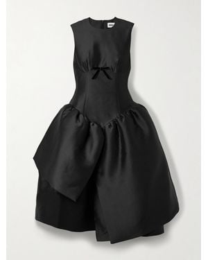 ShuShu/Tong Asymmetrisches, Gerafftes Taftkleid Mit Schleife - Schwarz