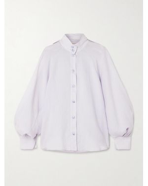 Zimmermann Billow Bluse Aus Ramie - Weiß