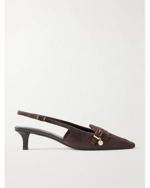Tod's 40 Logo-Detailed Suede Pumps - Brown