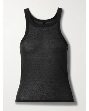 Skims Sheer Cotton Tank – Soot – Tanktop Aus Stretch-Jersey - Schwarz