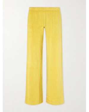 Suzie Kondi Wide-Leg Cotton-Blend Joggers - Yellow