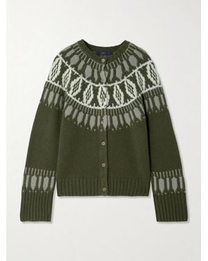 arch4 Aspen Fair Isle Cashmere Cardigan - Vert