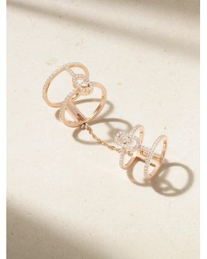 Messika Move Uno Double Convertible 18-Karat Rose Diamond Ring - Natural