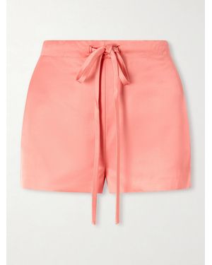 KHAITE Robbie Satin-Twill Shorts - Pink