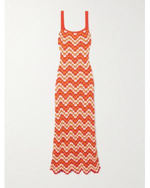 Escvdo Marea Crocheted Cotton Maxi Dress - White