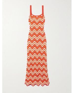 Escvdo Marea Crocheted Cotton Maxi Dress - White